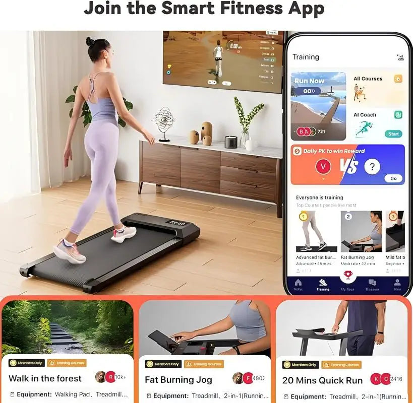 Superun Treadmill 2-In-1 Home Office Walking With App