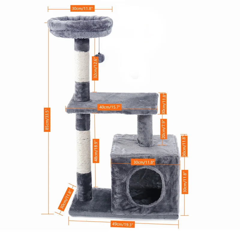 PAWZ Road Cat Tree Tower With Sisal Scratching Post