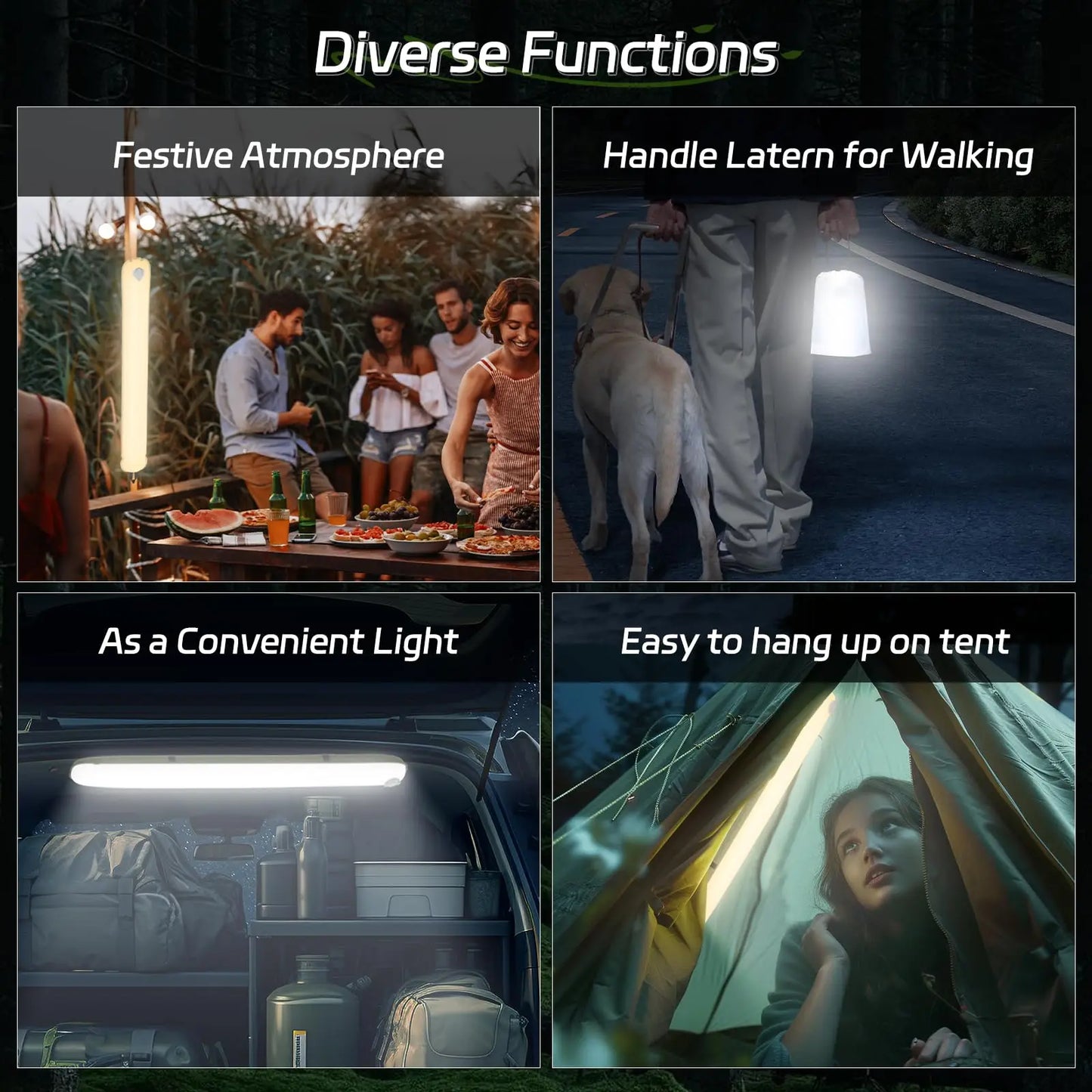 SELORSS Camping Light Waterproof LED Tent Lamp For Outdoors