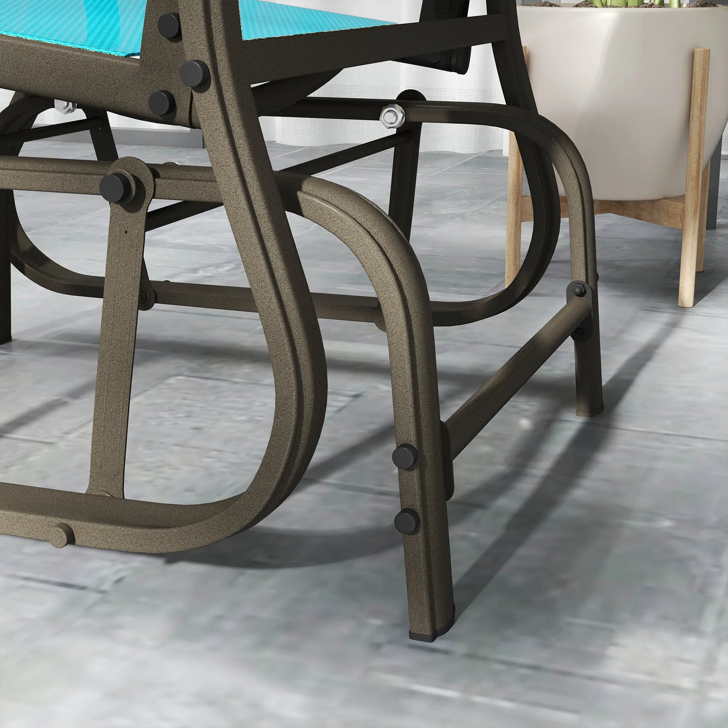 Outsunny Outdoor Glider Chair Steel With Smooth Gliding