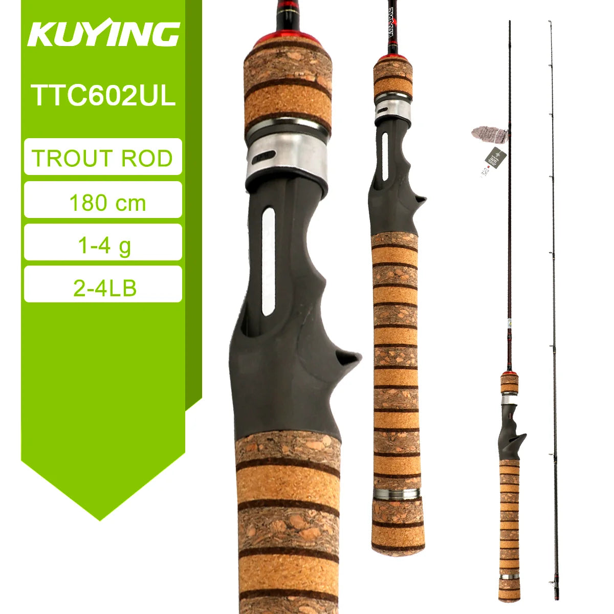 KUYING Fishing Rod Carbon Casting Lure Rod for River