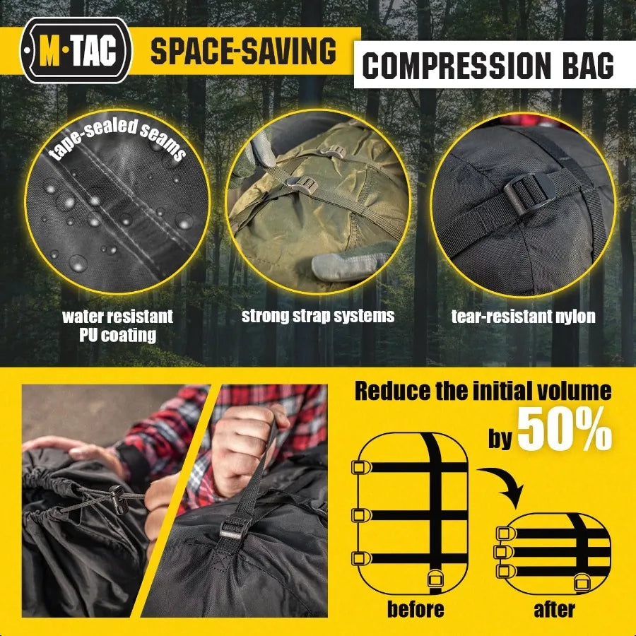 Comprion Stuff Sack for Sleeping Bag Military Water Resistant Comprion Bag Lightweight Nylon Comprion Sack for Travel Camping H