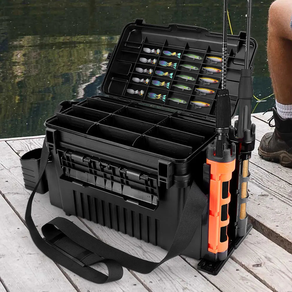 Shunmaii Fishing Tackle Box Double Layer Organizer