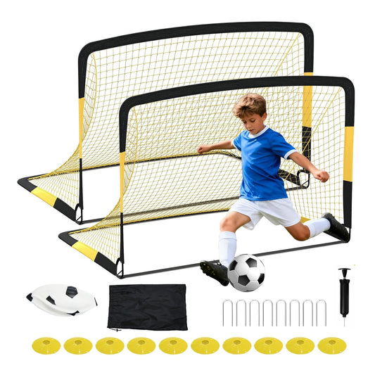 HiMISS Soccer Goal Set Portable Backyard Training with Nets