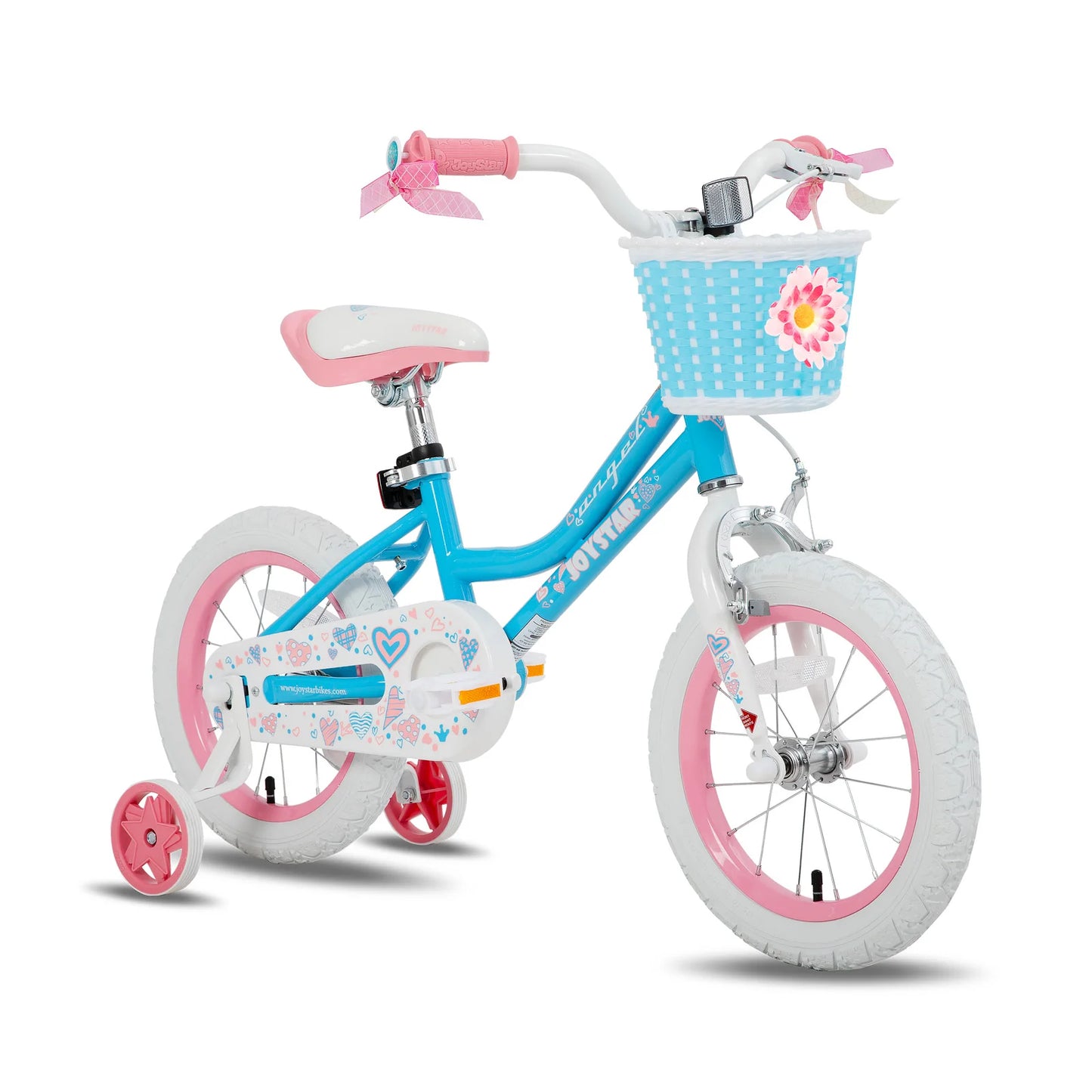Joystar Kids Bike With Basket And Training Wheels Pedal Brake