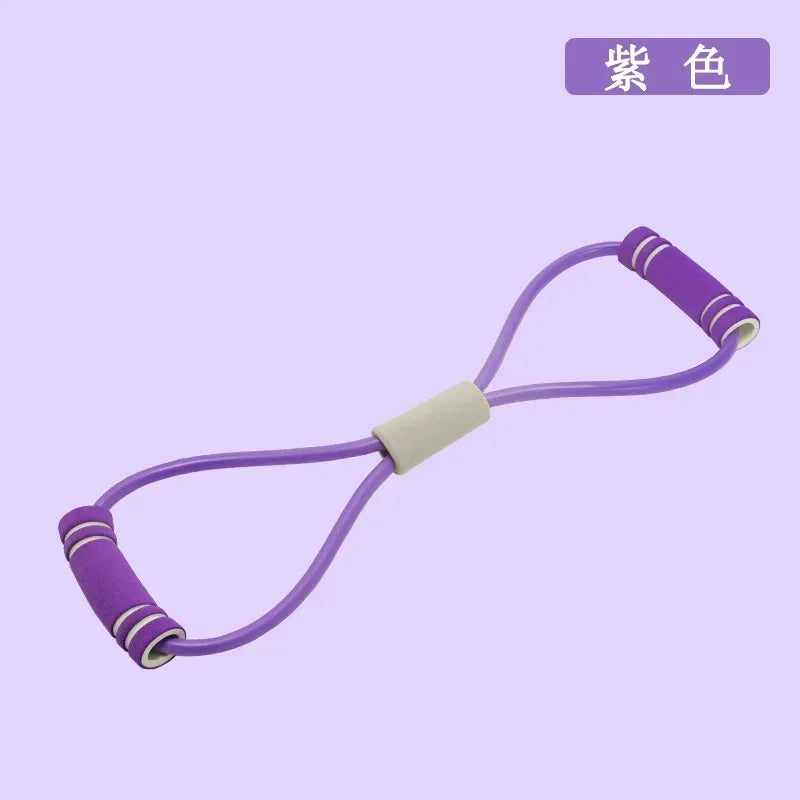 Resistance Band 8 Shaped Yoga Fitness Rope With Foam Handles