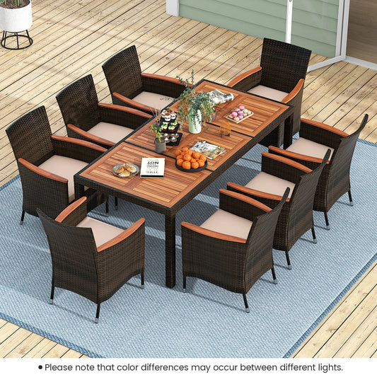 HOMASIS Patio Dining Set With Acacia Wood Table Outdoor