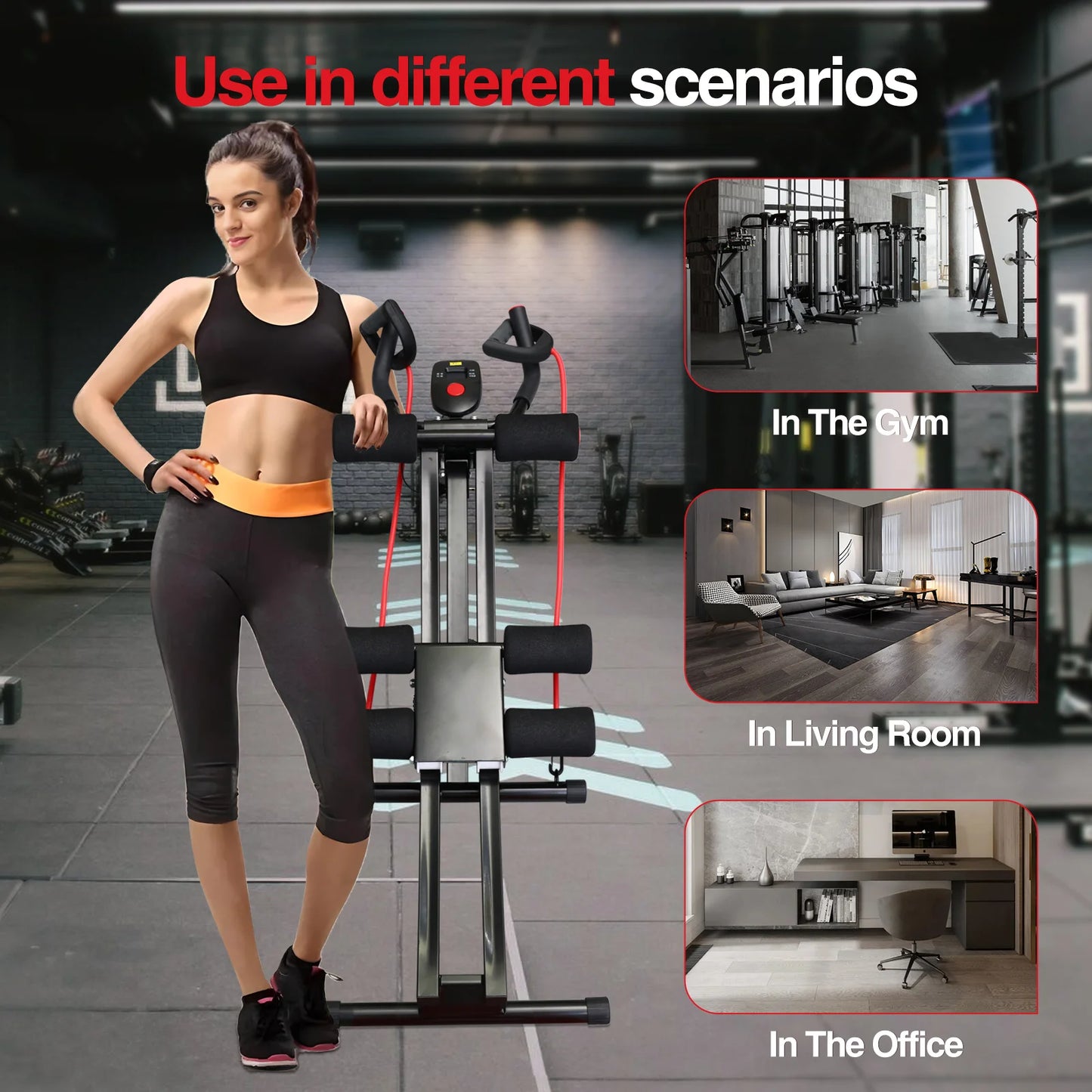 GIKPAL Ab Machine Foldable With LCD Display For Core Training