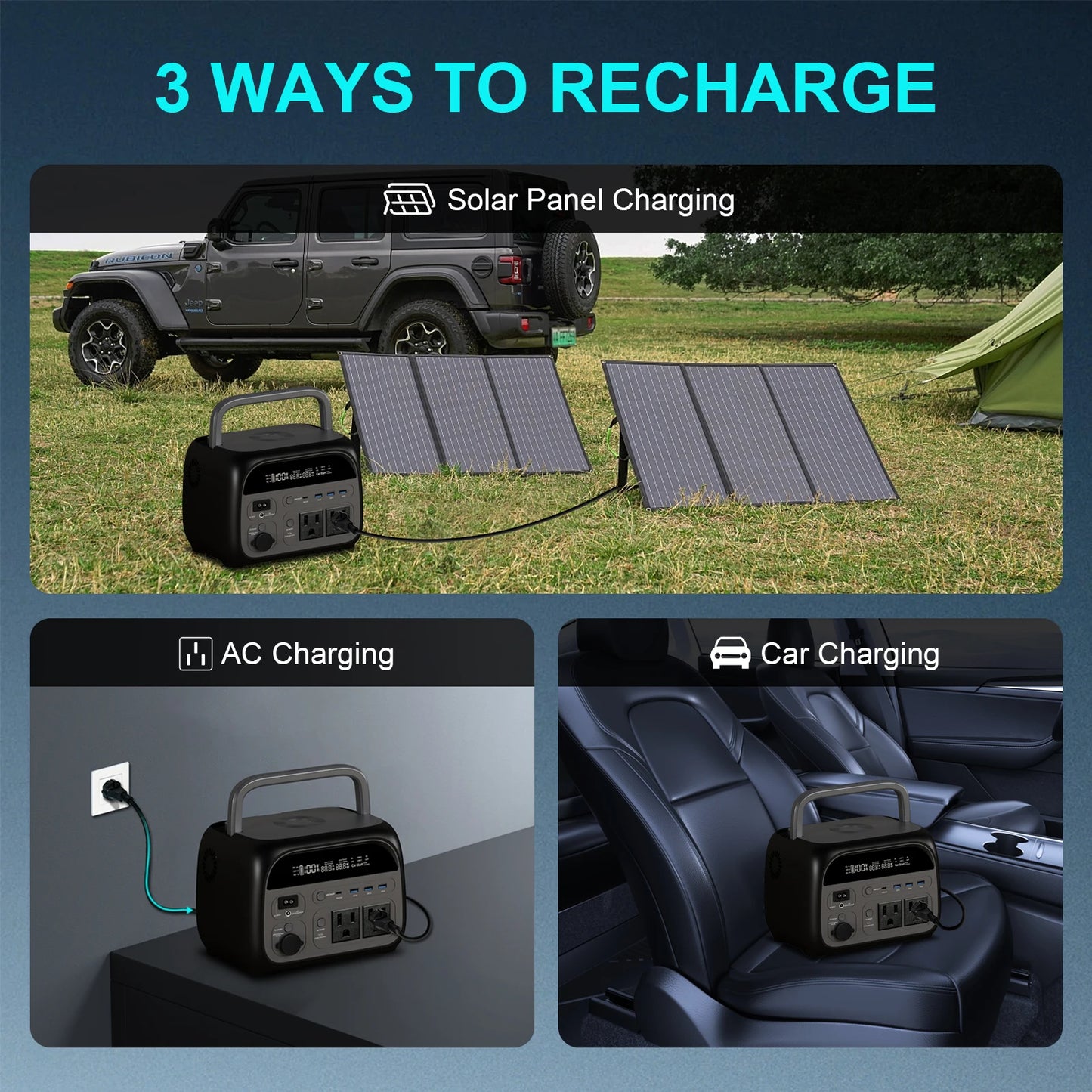 CTOLITY Portable Power Station 345.6Wh LiFePo4 Battery